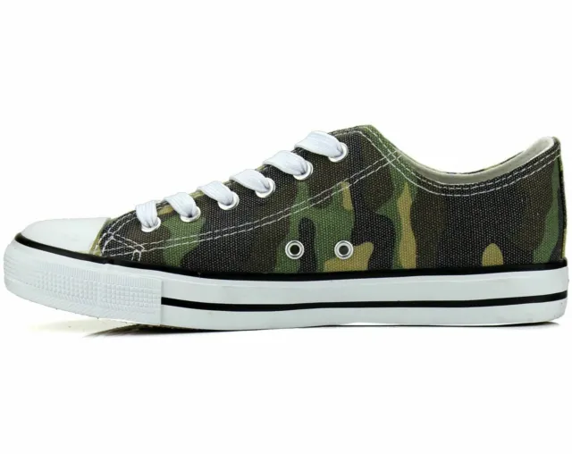 New Womens Shoes Low Top Canvas Fashion Sneakers Sport Green Camo Casual Size 6