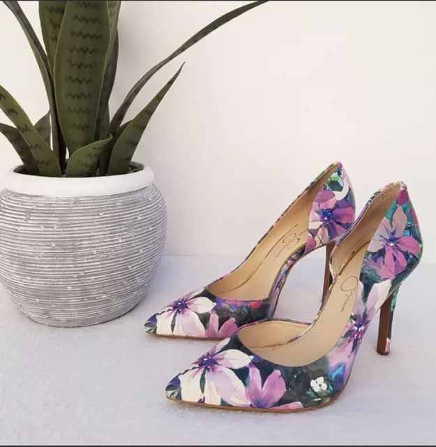 EUC Jessica Simpson Floral Pump Heels Size 7.5