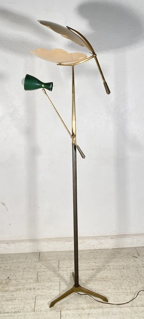 Arredoluce Lampada Da Terra Piantana Floor Lamp Anni 60/70 Angelo Lelli Ottone