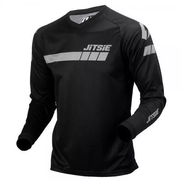 Jitsie Triztan Trials Bike Riding Shirt / Jersey. Black/Silver. Great Quality