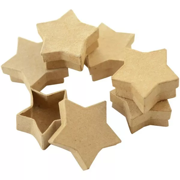 10 x 8CM Forma de Estrella Papel Maché Cartón Cajas de Regalo Y Tapas Decoración