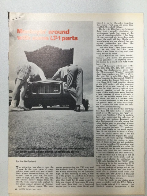 CAM401 Article 1970 Chevrolet Camaro Monkey'n around with some LT-1 Parts 3 page