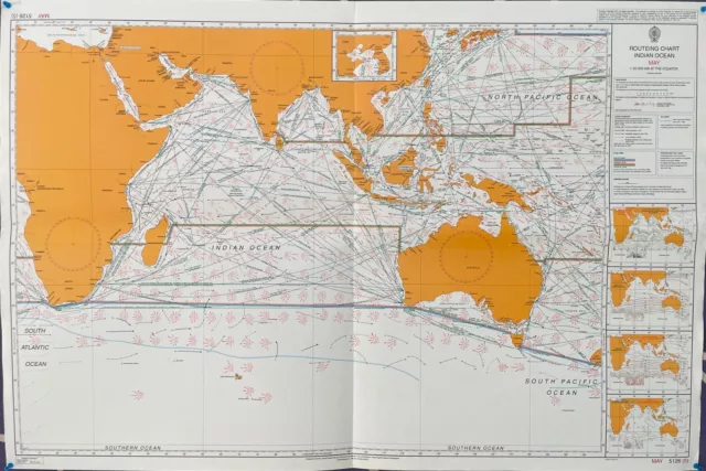 Admiralty 5125(5) ROUTEING CHART INDIAN OCEAN MAY MARINE NAUTICAL WALL Map Chart