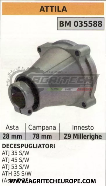 CAMPANA FRIZIONE COMPLETO DECESPUGLIATORE ATTILA ASTA 28mm ATJ 35 45 53 Ø78