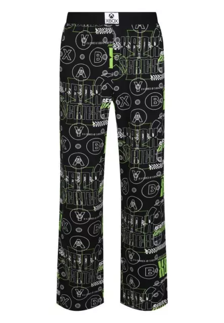XBOX Mens Lounge Pants Adults PJs Cotton Black XBOX Series X Printed Pyjamas