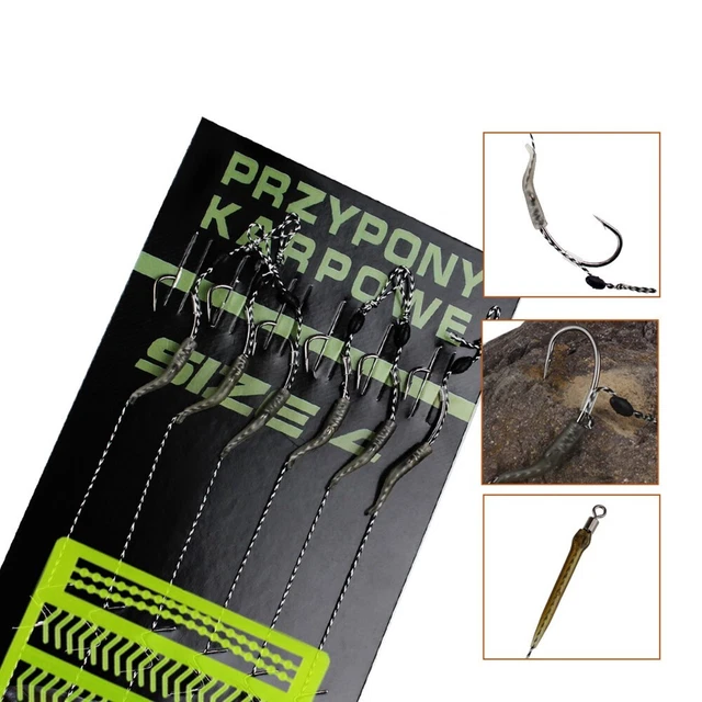 Set Di 8 Montature Per Capelli Da Pesca Alla Carpa, Montatura