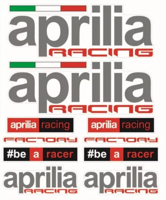 SERIE ADESIVI APRILIA Racing Factory Kit Stickers Decalco Scritte 12 Pezzi  EUR 10,00 - PicClick IT