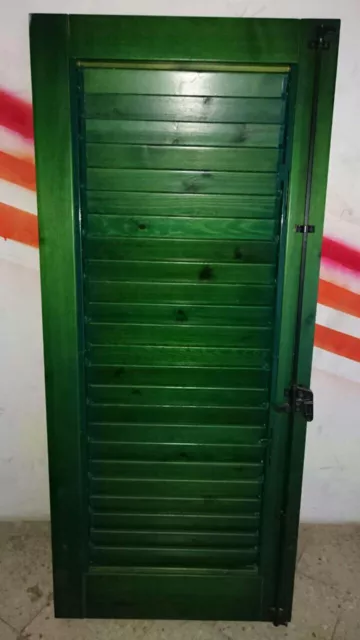 PERSIANA UNIVERSALE LEGNO MARINO VERDE LAMELLE ORIENTABILI e FISSE NUOVA