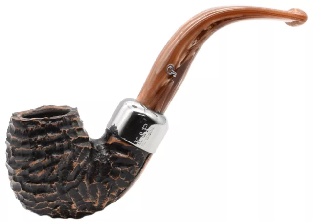 Peterson Derry Rustic Finish 9mm Filter Med / Small Bent Billiard Briar Pipe 230