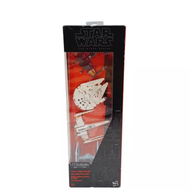 Star Wars Black Series 4 Pack Titanium Series diecast Vehicles X Wing Falcon