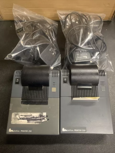 Verifone 250 Credit Card Printer with Power Adapter (Lot Of 2)