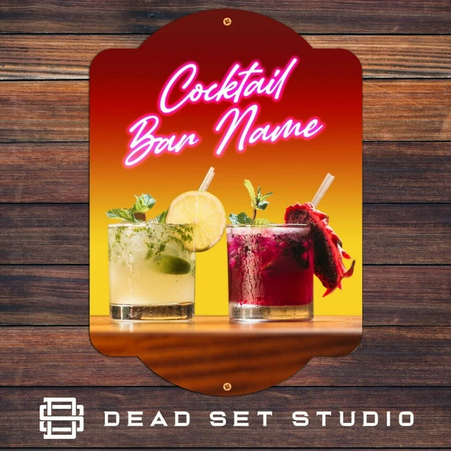 Personalisierte Cocktail Bar Schild Man Den Pub Bier Shots A4 A3 Metall Wandkunst Geschenk