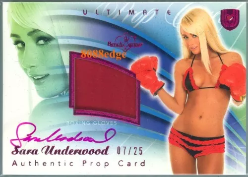 2010 Benchwarmer Ultimate Prop Auto: Sara Underwood #7/25 Swatch Autograph Pmoy