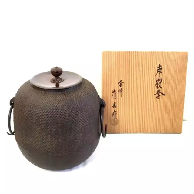 Teapot kettle Chagama Tea Ceremony Cast Iron Japanese A73