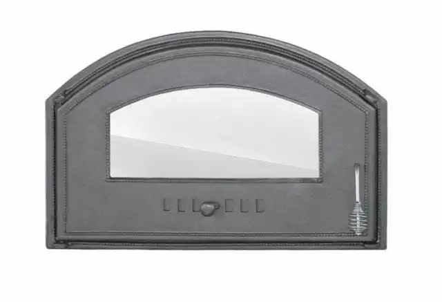 Cast Iron pizza oven door with glass | bread oven doors | 700x460 | Left