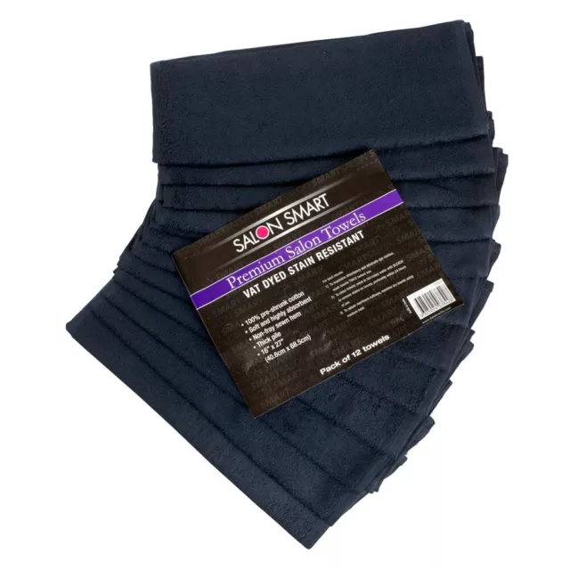 Salon Smart Premium Black Salon Towels - 12pk | AUS SELLER