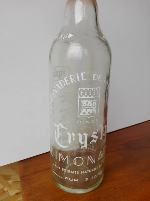 Bottle Screen Printing Lemonade Crystal Dinan Vintage Britain Bistro 100 CL