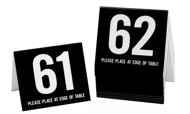 Restaurant Table Numbers 61-80, Tent Style, Black w/white number, Free shipping