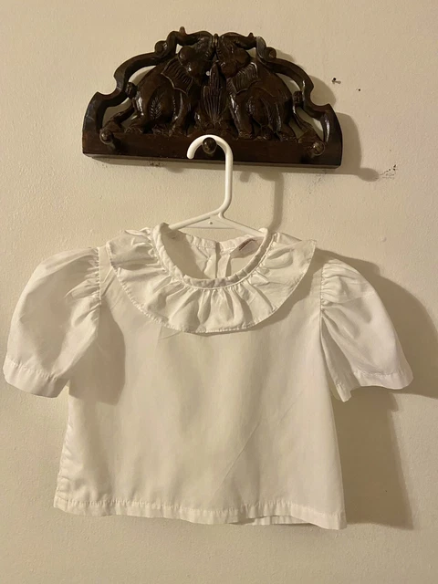 Girls Vintage White Ruffle Blouse by Storybook Heirlooms
