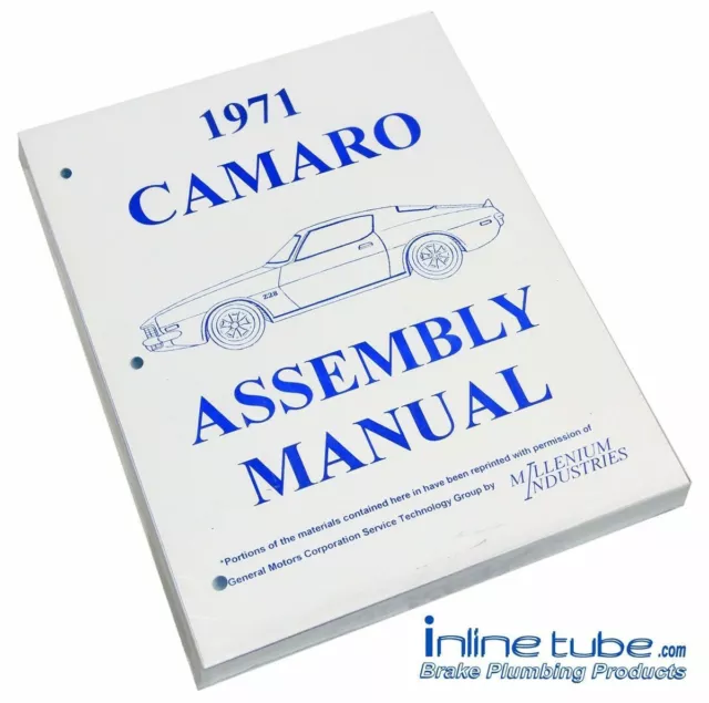 1971 Camaro Rs Ss Factory Assembly Rebuild Instruction Manual Book 425 Pages