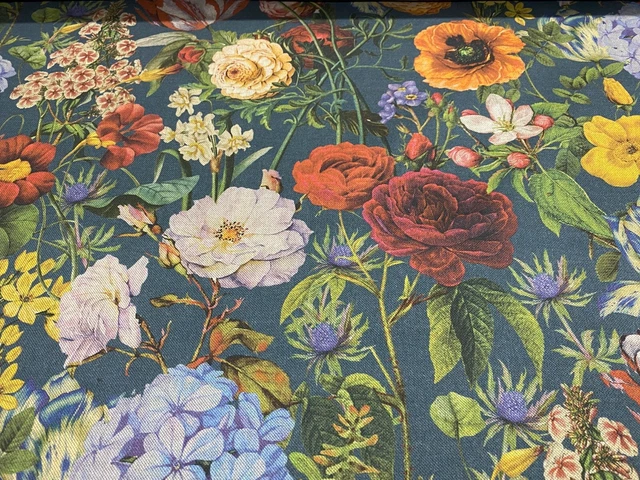 Myrte Rose Blaugrün Baumwolle 140 cm breit Vorhang/Bastelstoff 4