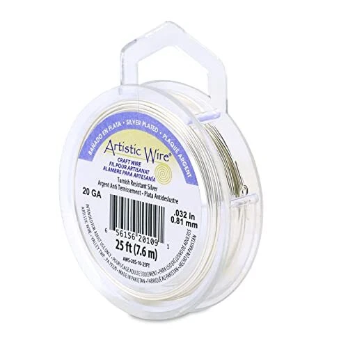 Artistic Non-Tarnish Silver Wire 20 Gauge 25 Feet
