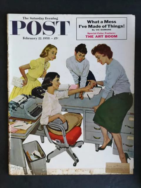 Saturday Evening Post February 22, 1958 The Art Boom - Kurt Ard Cover - 423