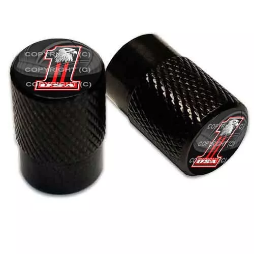 2 Black Billet Aluminum Knurled Tire Valve Caps - Red #1 Eagle Free