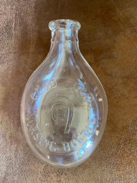 Vintage Lot of 2 Glass Amber Baby Bottles Clapp's Juice 1961/62
