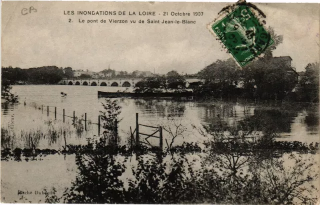 CPA Les Inondations de la Loire - 1907 - Le Pont de VIERZON (634740)