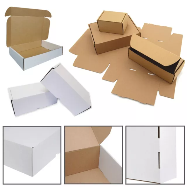 Brown Or White Gift Cardboard Boxes Postal Mailing  Packet Small Parcel Shipping