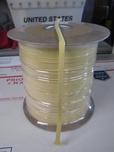 1/8" X 90' BRAIDED DUPONT KEVLAR cable pulling rope MIN BREAK 1300 lb tinsel ,