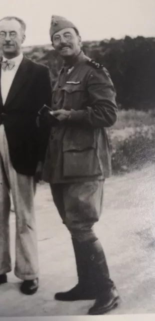 Fotografia d'epoca Militaria foto cartolina uomo in divisa militare anni 30 40 2