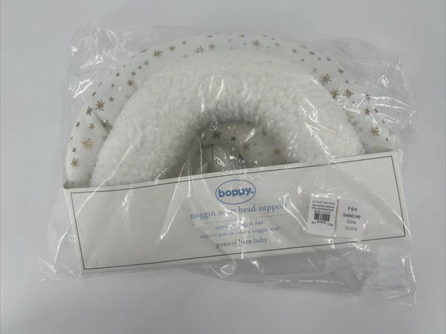 Pottery Barn Boppy Noggin nest head support White Gold Stars NEW