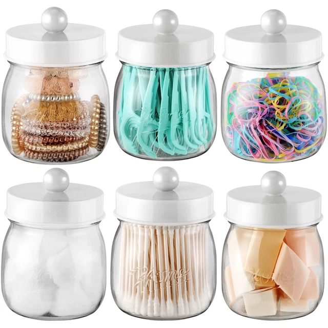 Farmhouse Decor Apothecary Jar Set Mason Jar Bathroom Vanity Storage Organizer