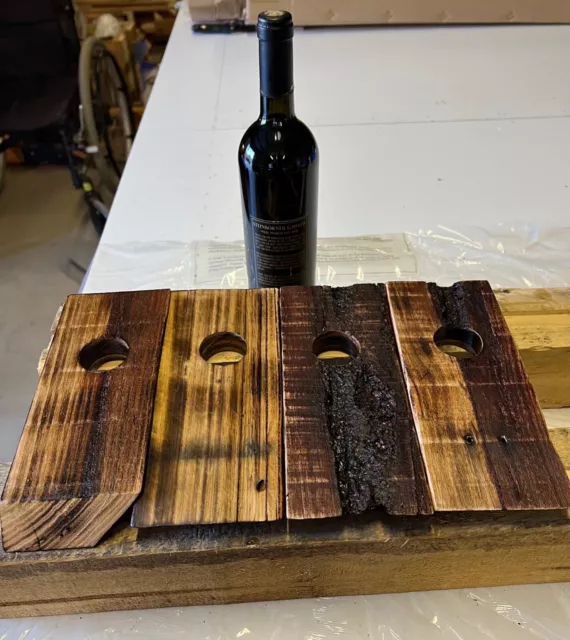 recycled timber wine holders / floaters single bottle free standing 2