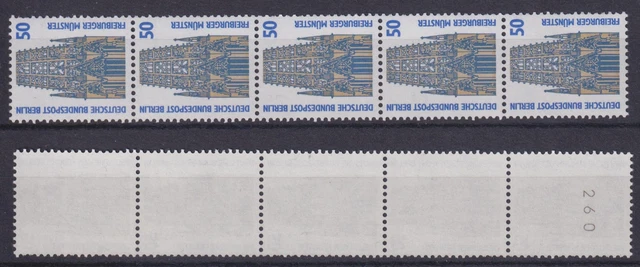 Berlin 794 A RM 5er Streifen mit gerader Nummer SWK 50 Pf postfrisch