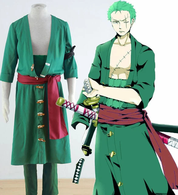 ONE PIECE RORONOA Zoro Anime Cosplay Halloween Costume Outfit Set S-2XL ...