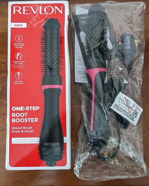 Volumizador de un paso Revlon PLUS 2.0 | Secador de pelo y cepillo de aire caliente negro y rojo