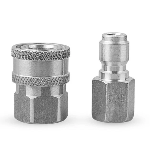 NPT 3/8 Quick Connect Fitting Pressure Washer Coupler Connector Adapter Set #Q