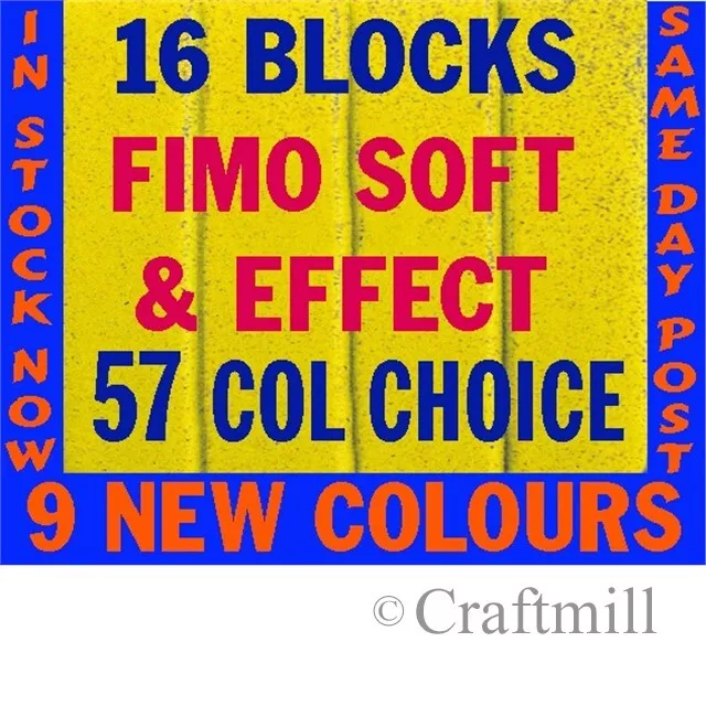 FIMO SOFT & EFFECTS Polymer Clay 16 pc 896gm PICK COLRS