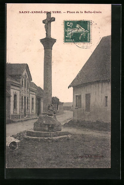 CPA Saint-André-de-l´Eure, Place de la Belle-Croix