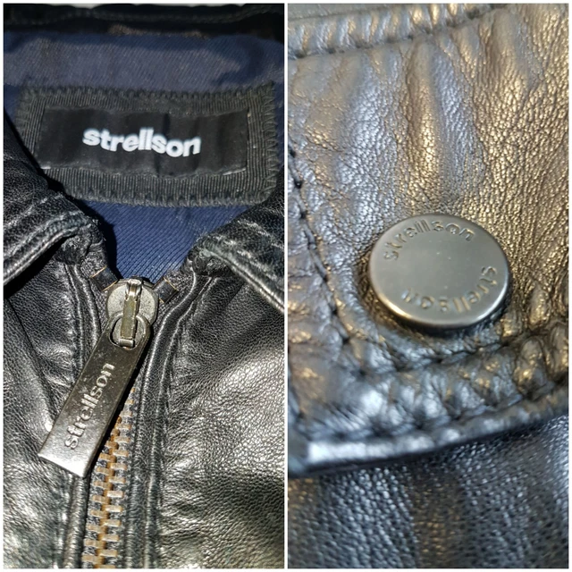 STRELLSON Herren Jacke Lederjacke Echtleder Lammleder 58 XXXL 3XL schwarz top 7