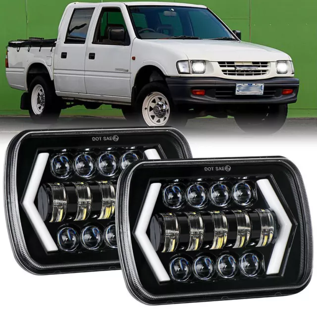 Pair 7x6'' 5X7'' LED Headlights w/DRL & Turn Signal for Holden Rodeo 1998-2003