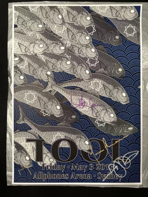 TOOL Band Signed Autographed 2013 Concert Poster Sydney, AU Night 1 ADAM JONES