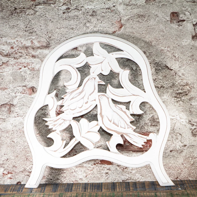 Holzornament, Vögel, Klein,  Chabby Chic | Holz, weiß | H 31,0 x B 31,0 cm