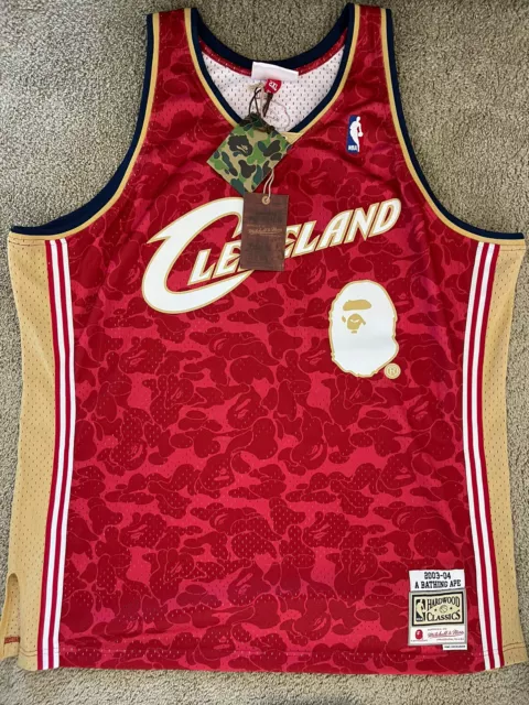 BAPE x Mitchell & Ness Bulls ABC Red Basketball Swingman Jersey