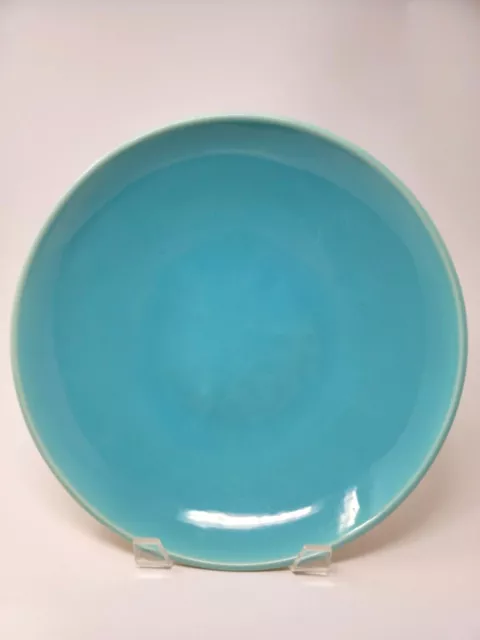 CATALINA ISLAND Art Pottery  Rare 13" Large Aqua / Ocean Blue Color Serving Bowl