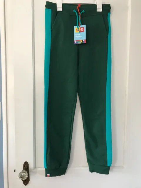 NWT Lego X Collection Target Unisex Youth JOGGERS Green/Teal Stripes Sz L
