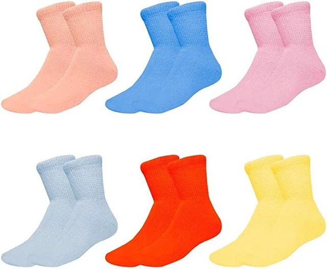 6 pares de calcetines circulares para mujer cojín de algodón diabético hasta el tobillo talla 9-11